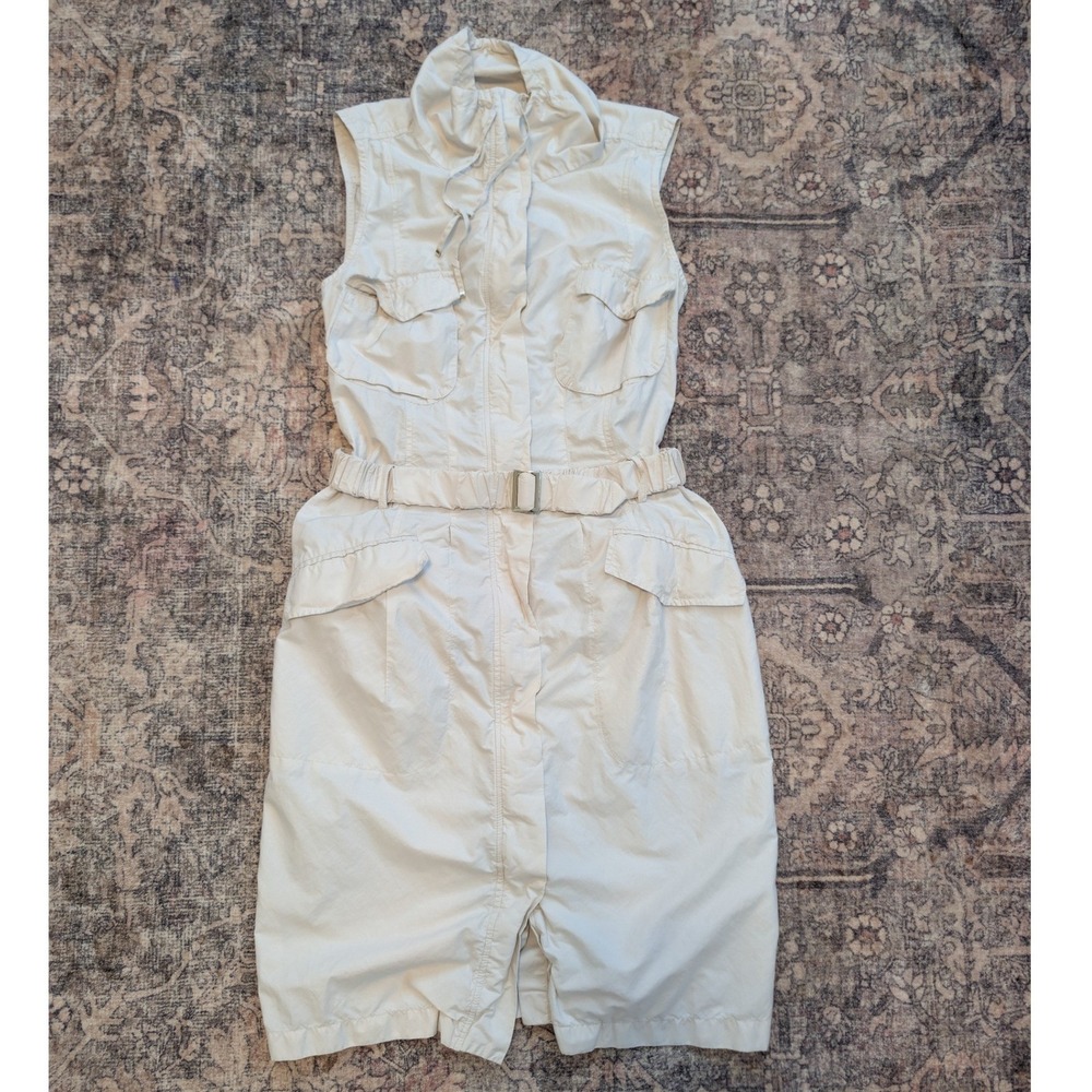 Weekend Max Mara Womens Beige Utility Belted Cargo Dress Size 4 US Safari - Picture 5 of 7